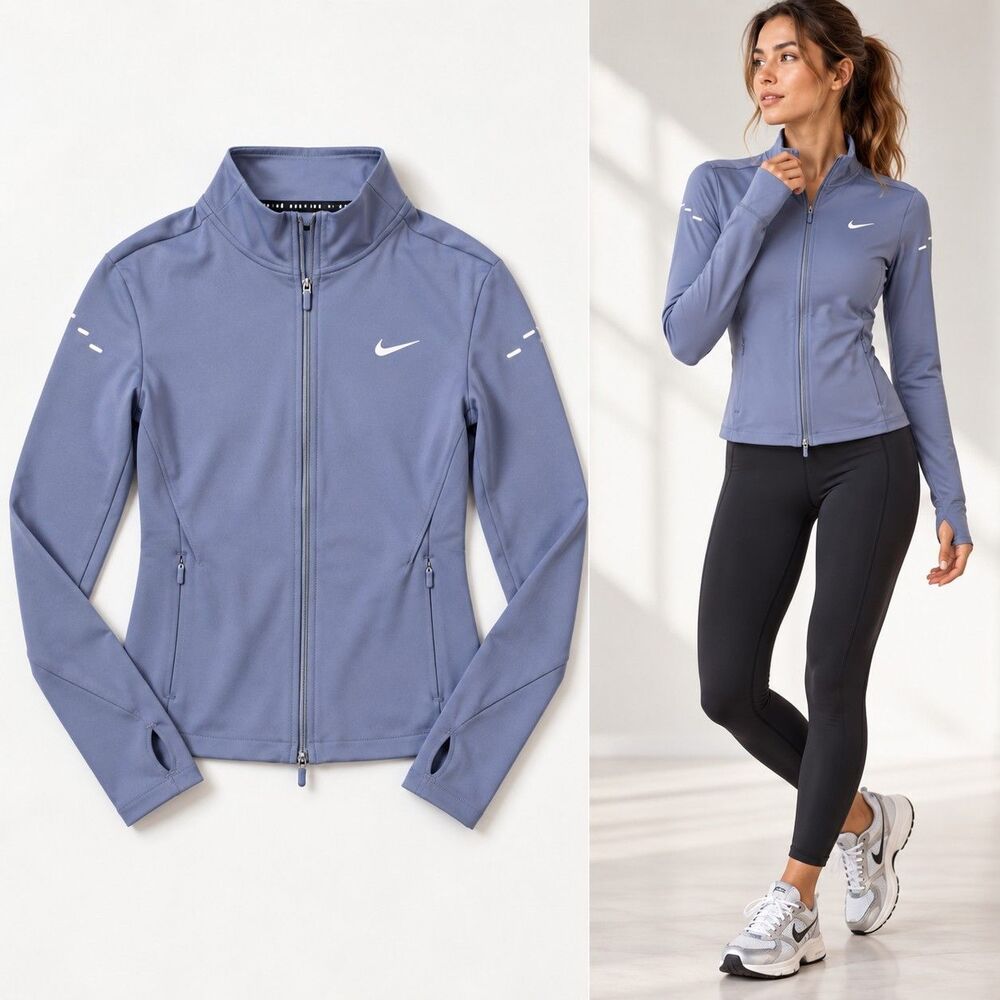 NWT Nike Swift Dri-FIT Running Jacket Women XS World Indigo Full Zip IB1998-499